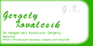 gergely kovalcsik business card